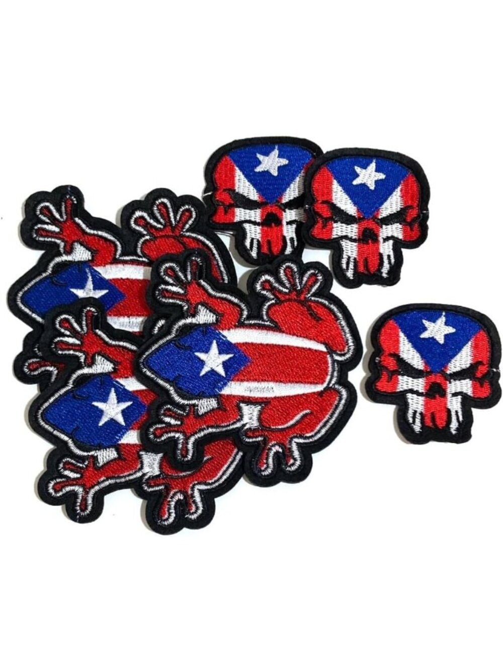 Puerto Rico Flag Iron-On Patch with Coqui - Boricua Clothing Accessory Gift